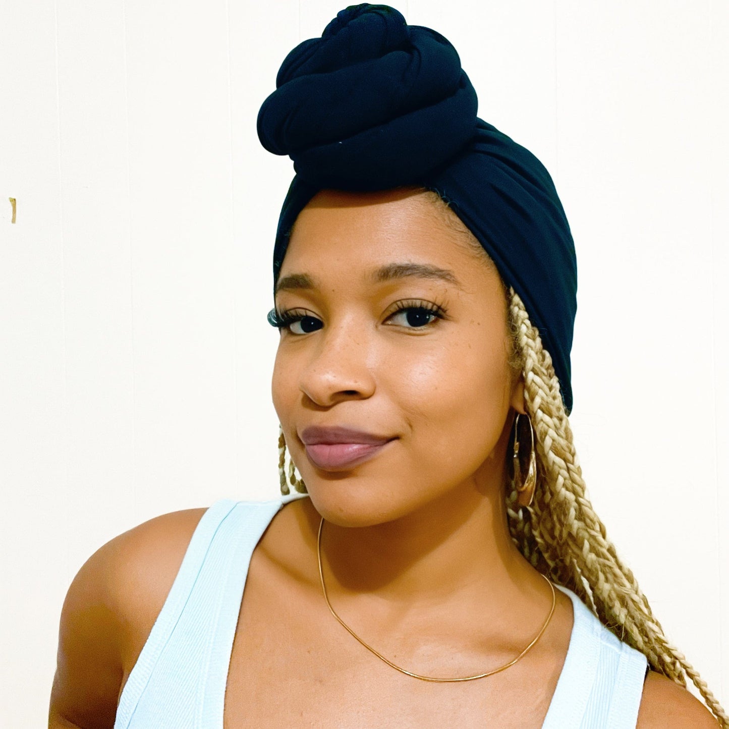 Black Pre-tied Headwrap Turban