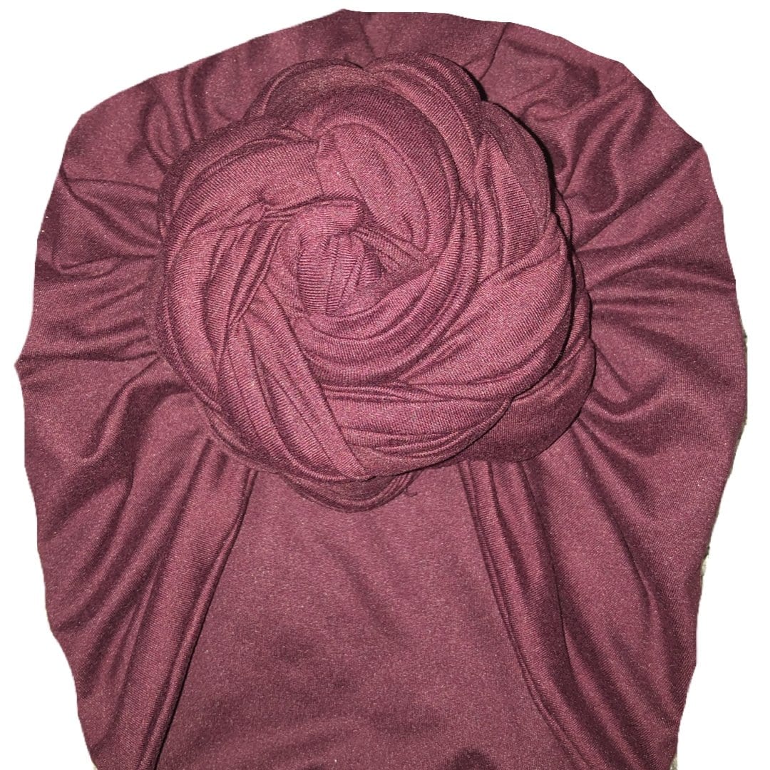 Pre-Tied Headwrap Turban- Burgundy - Shop Sweet EMbraCe